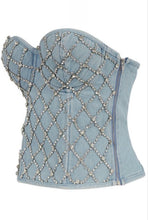 Load image into Gallery viewer, Denim and Diamonds Corset